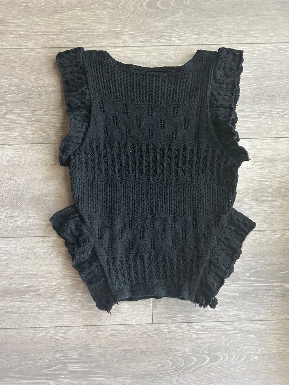 Zara Black Knit Lace-Trim Sleeveless Camisole
